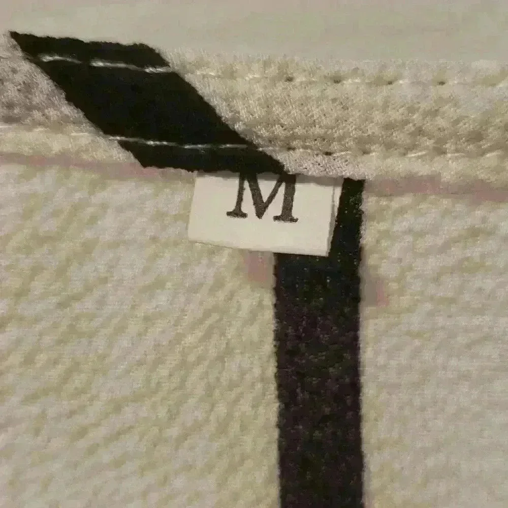 Sheer white with black stripes cover up. Sz med. - Picture 3 of 3
